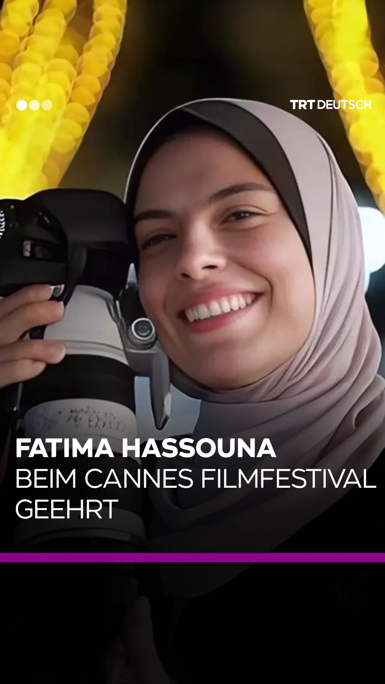 Fatima Hassouna beim
Cannes Filmfestival geehrt